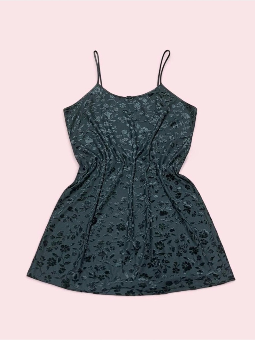 Gilligan & O’Malley Vintage Velvet Floral Slip Dress Y2K Grunge Lingerie 90s